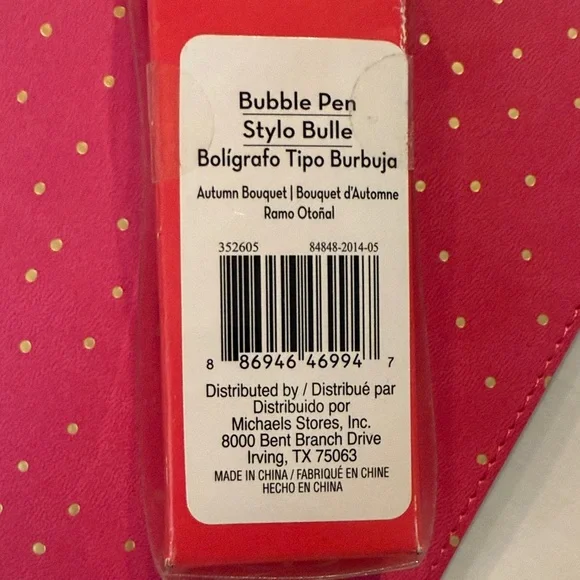 Pink and Gold Polka Dot Journal with Floral pen - Picture 5 of 5